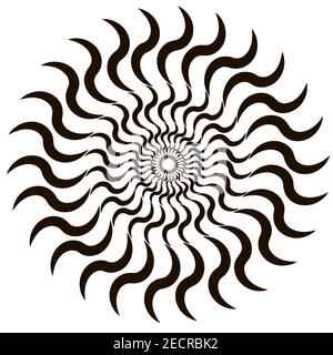 Vecteur géométrique cercle. Spirale, vortex, tourbillon en forme de zigzag. Illustration de Vecteur