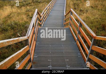 Vider l'escalier et la promenade au milieu du feuillage d'automne Banque D'Images