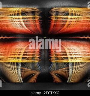 Fond en plastique en relief sur le cuir avec fractal Banque D'Images