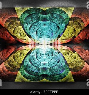 Fond en plastique en relief sur le cuir avec fractal Banque D'Images