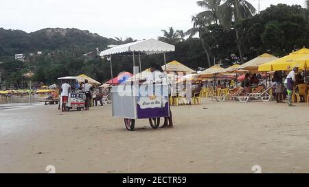 La vie sur la plage à Ponta Negra, Natal Banque D'Images