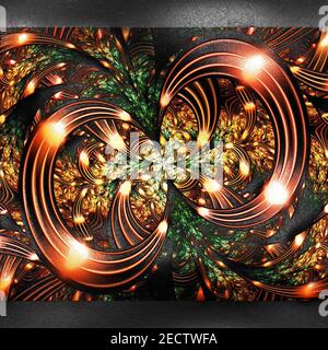 Fond en plastique en relief sur le cuir avec fractal Banque D'Images