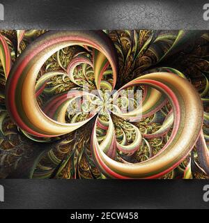 Fond en plastique en relief sur le cuir avec fractal Banque D'Images