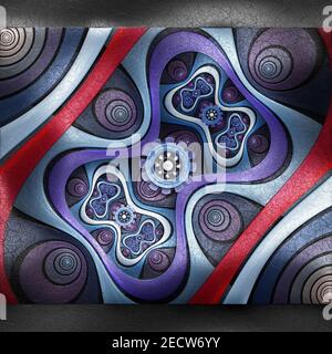 Fond en plastique en relief sur le cuir avec fractal Banque D'Images