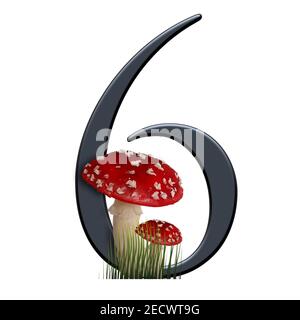 Rendu 3D du numéro de l'alphabet orné d'un crapaud rouge Banque D'Images