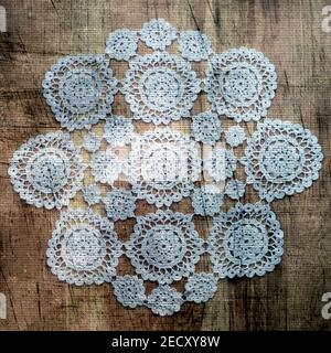 Arrière-plan fait main. Texture crochet grunge. Banque D'Images