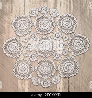 Arrière-plan fait main. Texture crochet grunge. Banque D'Images