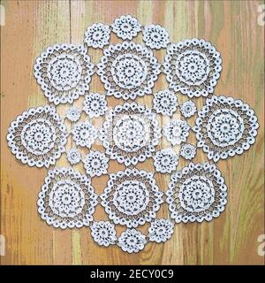 Arrière-plan fait main. Texture crochet grunge. Banque D'Images