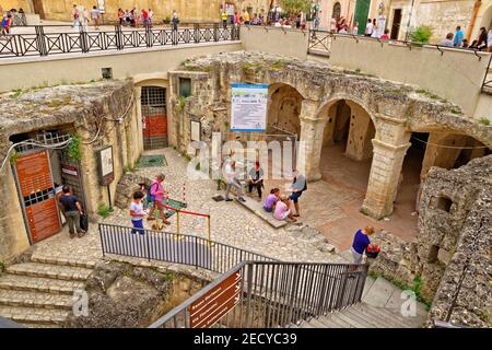 Centre touristique des anciennes maisons et catacombes de la grotte de Matera, Basilicate, Italie. Banque D'Images