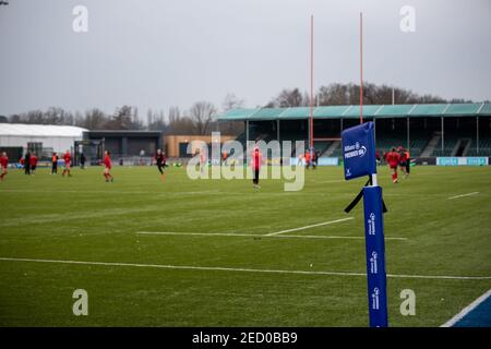 Londres, Royaume-Uni. 14 février 2021. Portes fermées au stade StoneX avant le match Allianz Premier 15s entre Saracens Women et Gloucester Hartpury Women au stade StoneX à Londres, en Angleterre. Crédit: SPP Sport presse photo. /Alamy Live News Banque D'Images