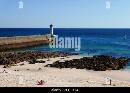 Plage de Trescadec, Audierne, Finistère, Bretagne, Bretagne, France, Europe Banque D'Images