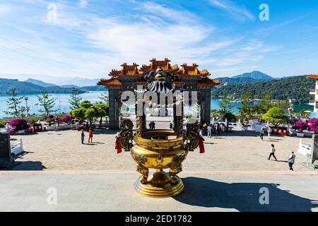 Temple Wenwu, zone panoramique nationale du lac Sun Moon, comté de Nantou, Taïwan Banque D'Images