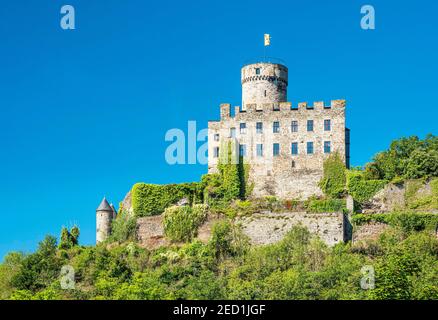 Château Pyrmont dans les RE, Eifel, Rhénanie-Palatinat, Allemagne Banque D'Images