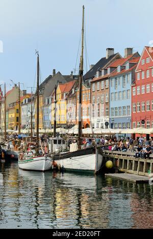 Canal Nyhavn, Copenhague, Danemark Banque D'Images