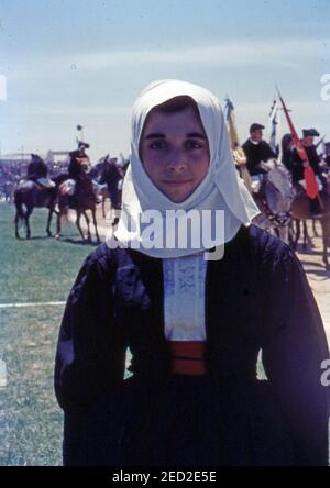 Sassari, Sardaigne, Italie. Photos historiques de Cavalcata Sarda 1964 (scannés à partir de Perutz color C18 fiilm) Banque D'Images