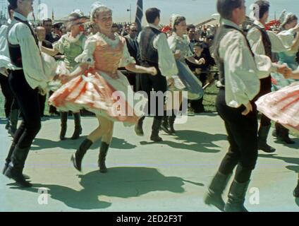 Sassari, Sardaigne, Italie. Photos historiques de Cavalcata Sarda 1964 (scannés à partir de Perutz color C18 fiilm) Banque D'Images