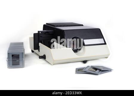 Projecteur de photographie de diapositives vintage sur un blanc Banque D'Images