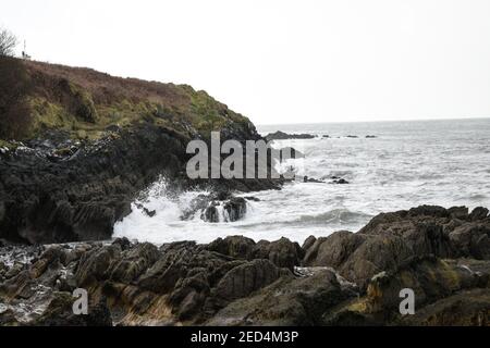 Shanvalla, West Cork, Irlande. 14 février, 2021.vents forts comme l'avertissement de temps jaune est toujours en place autour du comté de Cork. Crédit : ND News/Alamy Live News Banque D'Images