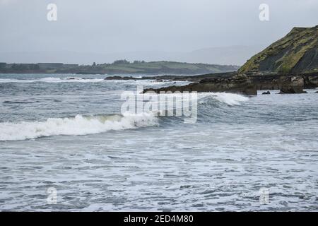 Shanvalla, West Cork, Irlande. 14 février, 2021.vents forts comme l'avertissement de temps jaune est toujours en place autour du comté de Cork. Crédit : ND News/Alamy Live News Banque D'Images