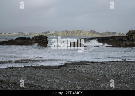 Shanvalla, West Cork, Irlande. 14 février, 2021.vents forts comme l'avertissement de temps jaune est toujours en place autour du comté de Cork. Crédit : ND News/Alamy Live News Banque D'Images