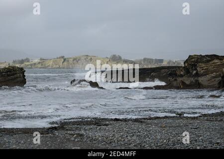 Shanvalla, West Cork, Irlande. 14 février, 2021.vents forts comme l'avertissement de temps jaune est toujours en place autour du comté de Cork. Crédit : ND News/Alamy Live News Banque D'Images