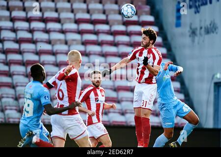 Aalborg, Danemark. 14 février 2021. Daniel Granli (31) d'AAB vu pendant le match 3F Superliga entre Aalborg Boldklub et Randers FC au parc Aalborg Portland à Aalborg. (Crédit photo : Gonzales photo/Alamy Live News Banque D'Images