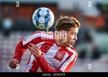 Aalborg, Danemark. 14 février 2021. Frederik Borsting d'AAB vu pendant le match 3F Superliga entre Aalborg Boldklub et Randers FC au parc Aalborg Portland à Aalborg. (Crédit photo : Gonzales photo/Alamy Live News Banque D'Images