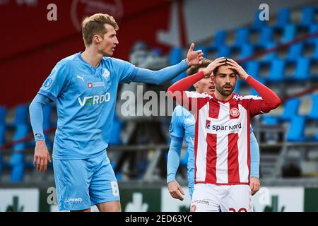 Aalborg, Danemark. 14 février 2021. Rufo (30) d'AAB vu pendant le match 3F Superliga entre Aalborg Boldklub et Randers FC au parc Aalborg Portland à Aalborg. (Crédit photo : Gonzales photo/Alamy Live News Banque D'Images