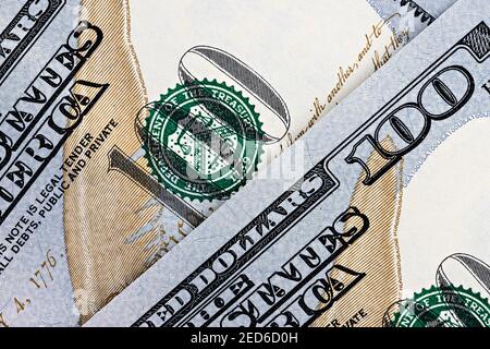 topview de fragment de billets de dollars, comme un fond Banque D'Images