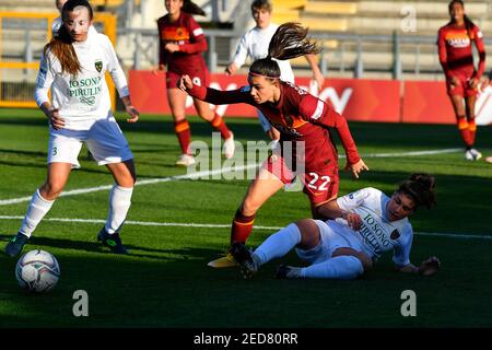 Rome, Italie. 14 février 2021. Le match de retour de Giallorossi dans les quarts de finale de la Coppa Italia était une pure formalité, A.S. Roma vs Florentia San Gimignano. COMME Roma gagne 6-1. (Photo de Domenico Cippitelli/Pacific Press) Credit: Pacific Press Media production Corp./Alay Live News Banque D'Images