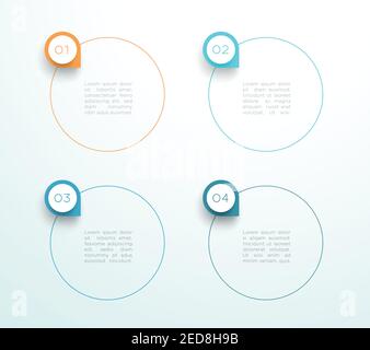 Vector Circle vecincles with 3D Arrow Markers Number 1 to 4 Illustration de Vecteur