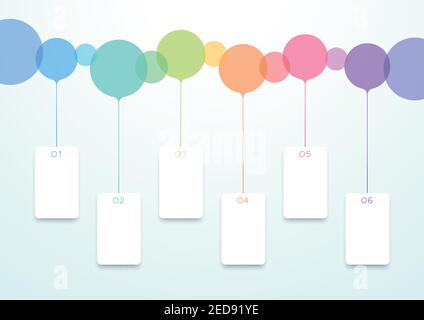 Abstrait Vector Colorful Circles 6 Step Timeline Infographic Illustration de Vecteur