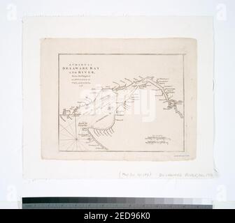 Une carte de la baie du Delaware et du fleuve ; à partir de l'original par M. Fisher de Philadelphie, 1776 Banque D'Images