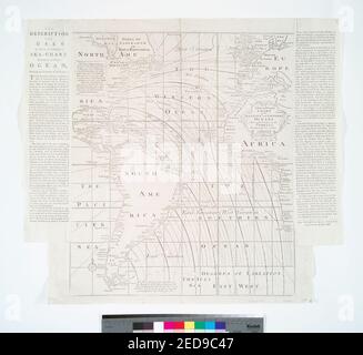 Un nouveau et bon tableau de l'Ouest et du sud des océans - montrant les variations de la boussole d'après les dernières observations et les meilleures Banque D'Images