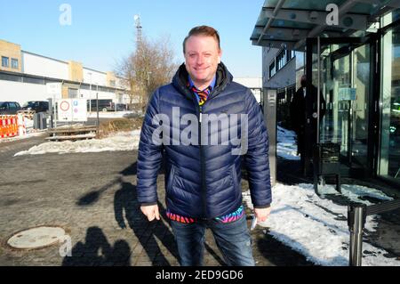 Christian Oberfuchshuber BEI der Ankunft zur ARD TV-Show 'Klein gegen Gross - Das unglaubliche Duell' im Studio Berlin-Adlershof, Berlin 14.2.2021 Banque D'Images