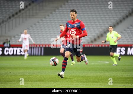 Capitaine Jose FONTE 6 LOSC pendant le championnat français Ligue 1 match de football entre Lille OSC et Stade Brestois 29 le 14 février 2021 au stade Pierre Mauroy à Villeneuve-d'Ascq près de Lille, France - photo Laurent Sanson/LS Medianord/DPPI/LiveMedia/Sipa USA crédit: SIPA USA/Alay Live News Banque D'Images