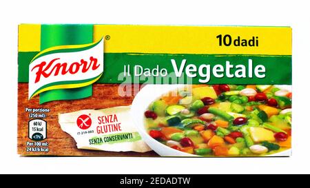 Cube de bouillon de légumes KNORR. Knorr est une marque d'Unilever Banque D'Images