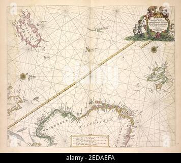 De custen van Noorwegen, Finmarcken, Laplandt, Spitsbergen, Ian Mayen Eylandt, Yslandt als mede Hitlandt en een gedeelte van Schotlandt Banque D'Images