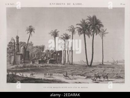 Environs du Kaire (le Caire). Vue d'une mousse de rounée dans l'île de Roudah (el-Rôda) Banque D'Images