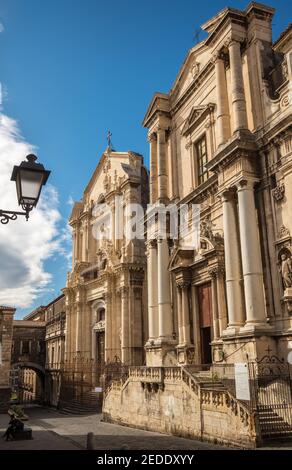 Églises Chiesa di San Benedetto et Chiesa di San Francesco Borgia à Catane, Sicile Banque D'Images