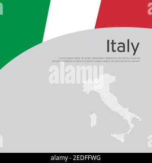 Carte abstraite de mosaïque de drapeau d'italie. Arrière-plan créatif dans les couleurs du drapeau italien pour le motif de carte de vacances. Affiche nationale. Etat italien patriote Cove Illustration de Vecteur