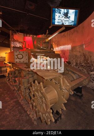 American M3 Stuart tank affichée à George H W Bush Gallery au Musée National de la guerre du Pacifique dans la région de Fredericksburg, au Texas, USA Banque D'Images