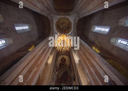 Panorama de l'église et du château de Svetitskhoveli à Mtskheta, Géorgie Banque D'Images