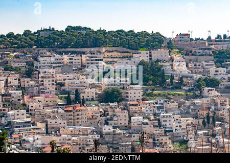 Le village palestinien de Wadi Hilweh à Silwan, Jérusalem-est Banque D'Images