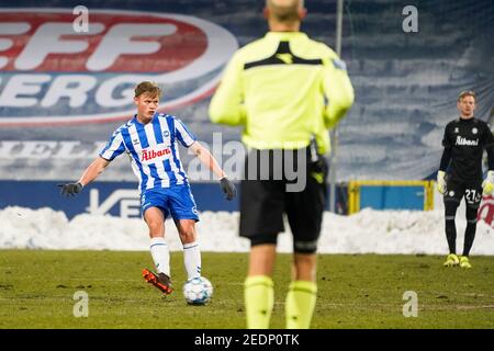 Odense, Danemark. 14 février 2021. Issam Jebali (7) d'OB observé pendant le match 3F Superliga entre Odense Boldklub et Aarhus GF au Parc naturel de l'énergie à Odense. (Crédit photo : Gonzales photo/Alamy Live News Banque D'Images