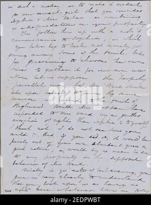 Tappan, (Caroline), lettre à. 5 septembre (1851). Copie dans la main de SAPH Banque D'Images