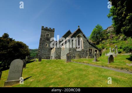 Église de la Sainte Trinité au village de Chapel Stile dans le Lake District, Royaume-Uni. Banque D'Images