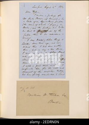 Tickmenu, (William D.), ALS à. 15 août 1854 Banque D'Images