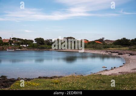 Vue sur la plage d'Isolotto par une journée ensoleillée, Sardaigne, Italie Banque D'Images