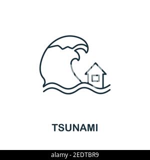 Icône tsunami. Élément simple de la collection de réchauffement climatique. Icône Creative tsunami pour la conception Web, les modèles, les infographies et bien plus encore Illustration de Vecteur